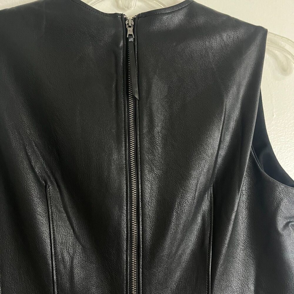 SPANX Leather-Like Sleeveless Sheath Dress Luxe Black NWT Sz Small New $228 - Picture 6 of 10